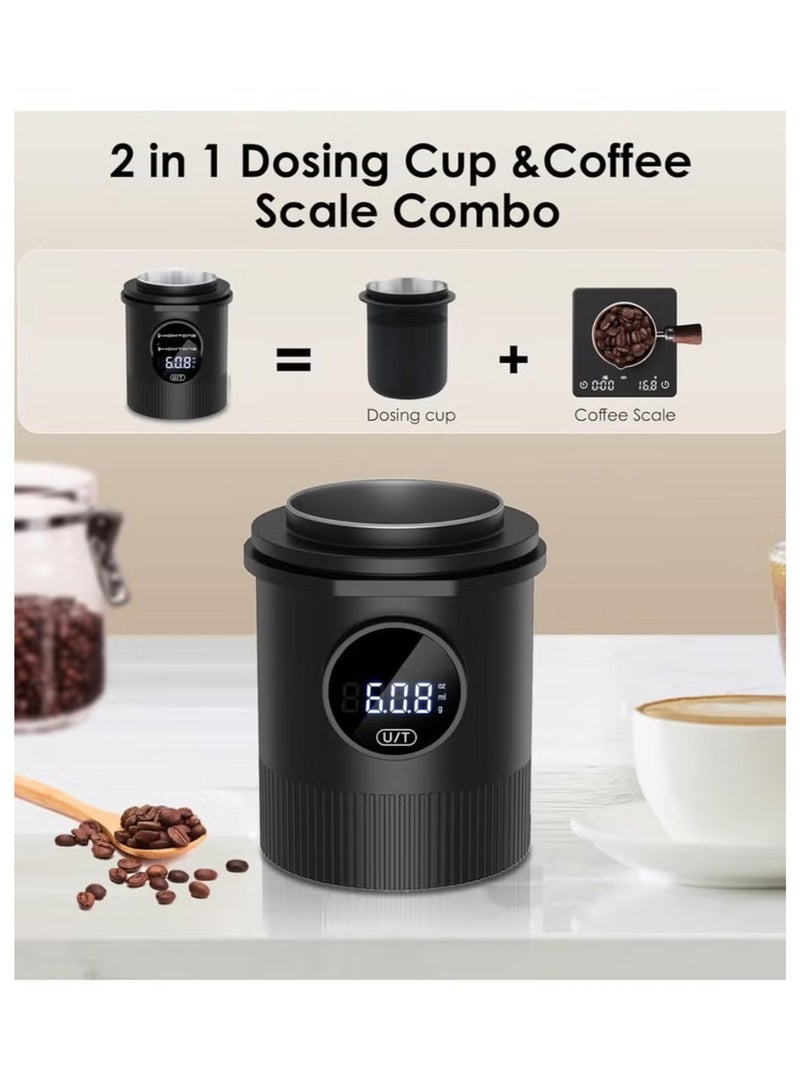 Coffee Dosing Cup with Built-In Scale, 0.05g High Precision, 500g Capacity, USB-C Rechargeable, Food-Grade Stainless Steel, Fits 58mm Portafilter – Perfect for Espresso & Drip Coffee - Image 5